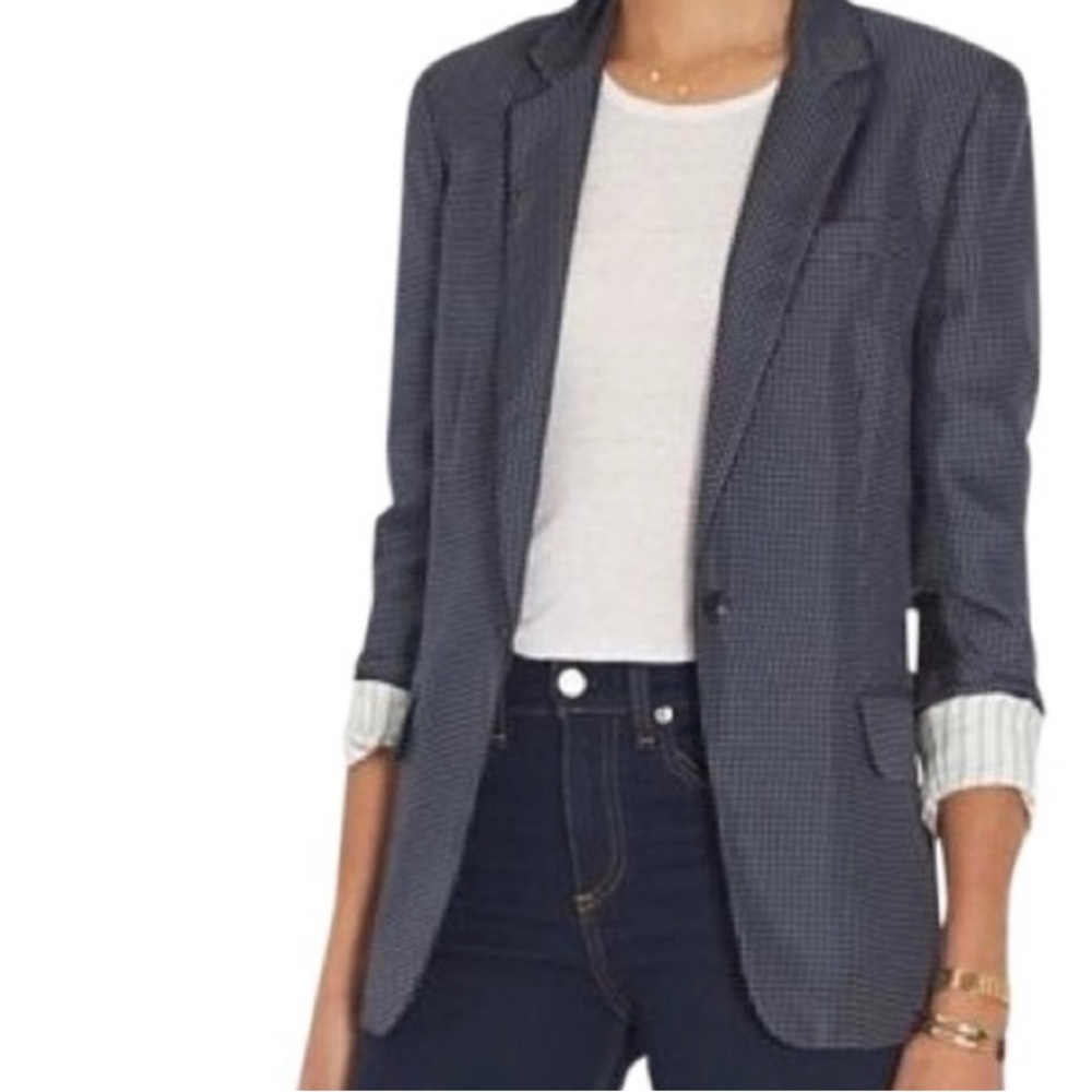 Rag & Bone Silk Micro Dot Belmar blazer